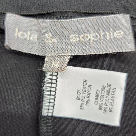 Lola & Sophie Black Faux Leather and Ponte Knit High Rise Skinny Pants - Size M - Picture 4 of 5